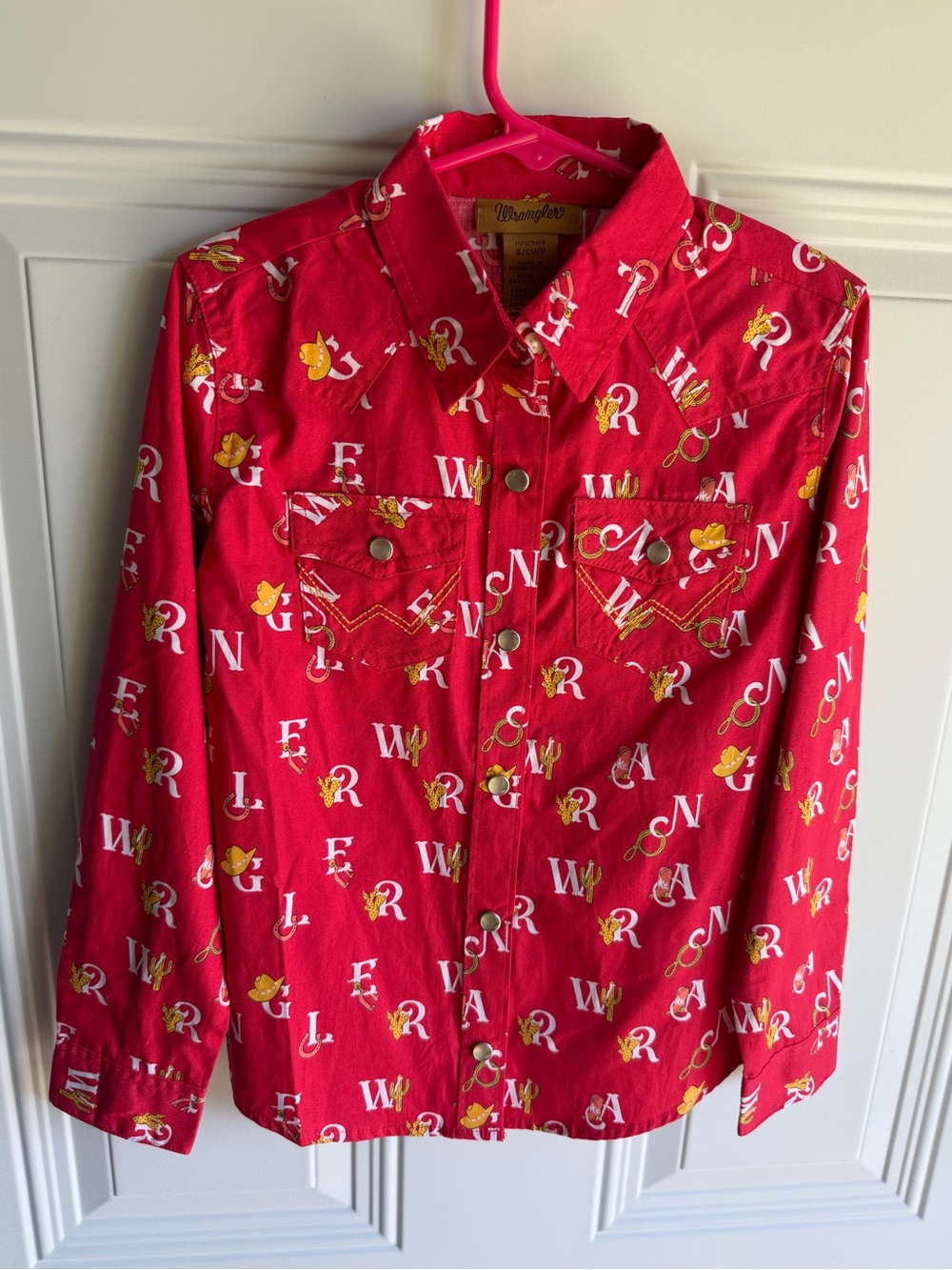Girls western wrangler button up size small
